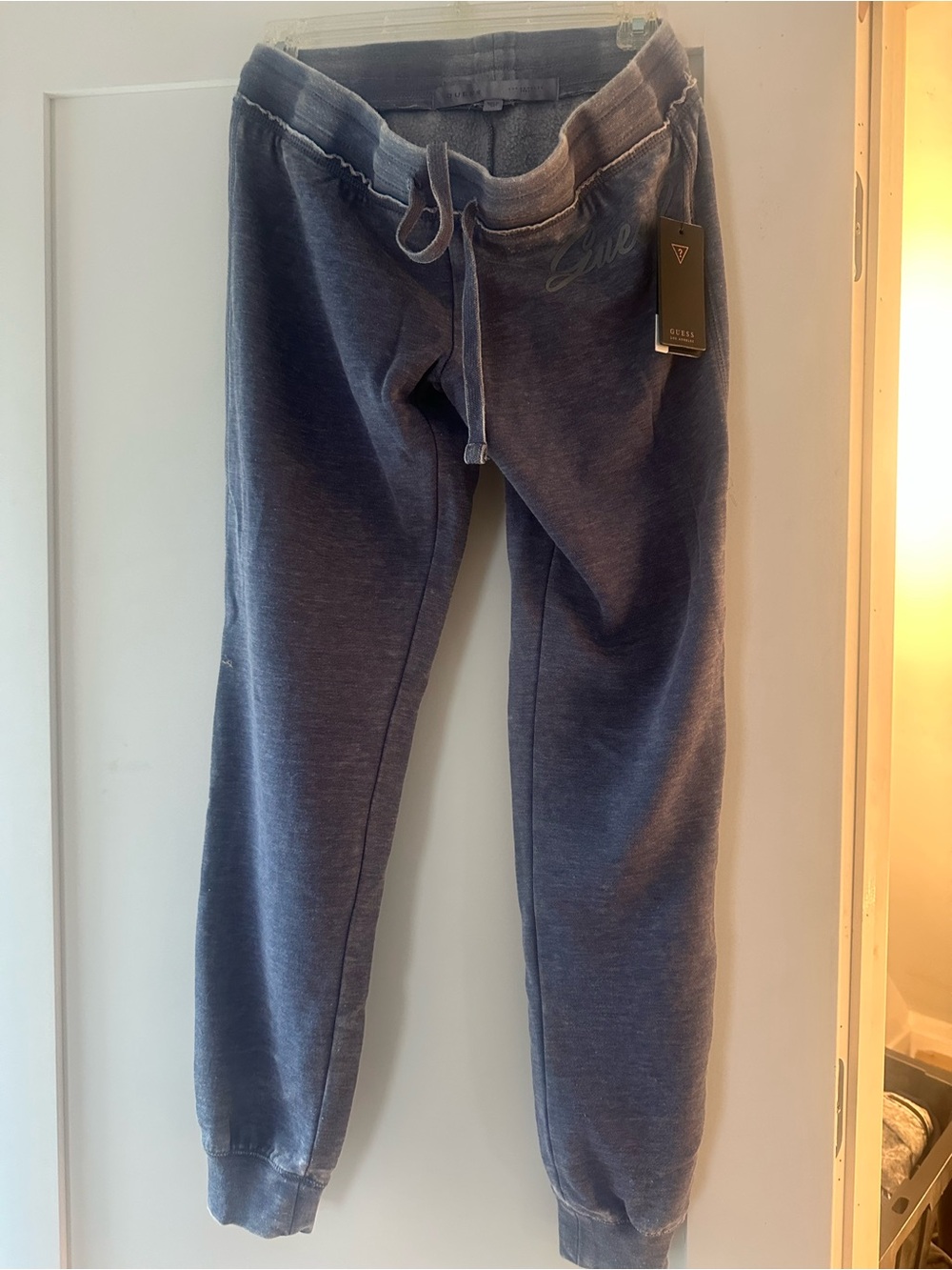 Guess Kids Heathered Blue-Gray Jogger Sweatpants